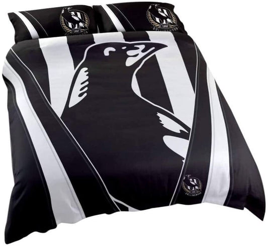 BLACK FRIDAY SALE           Collingwood Magpies AFL Logo Doona Cover Set - Double Size