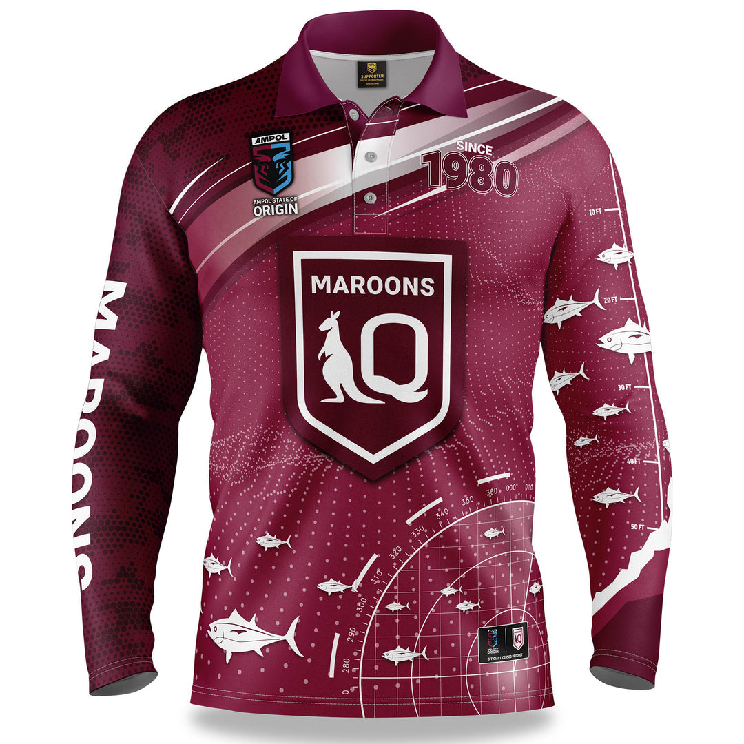 QLD Maroons "Fish Finder" Fishing Shirt
