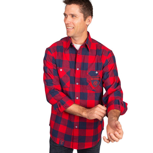 Melbourne Demons Mens Flannelette Shirt