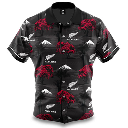 CLEARANCE SALE                NZ All Blacks 'Pohutukawa' Hawaiian Shirt