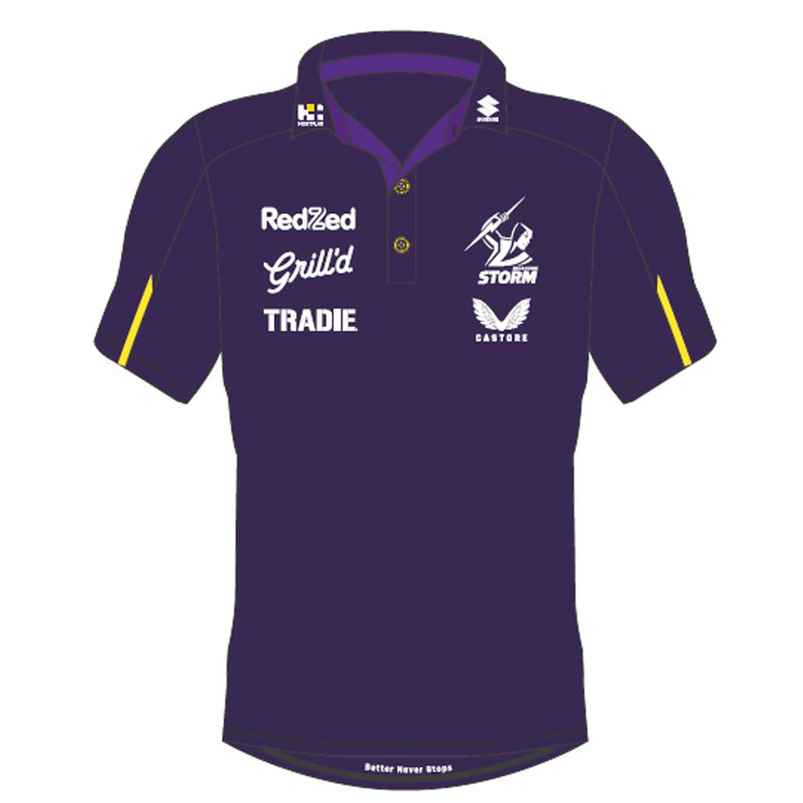 Melbourne Storm 2022 Mens Media Polo Purple