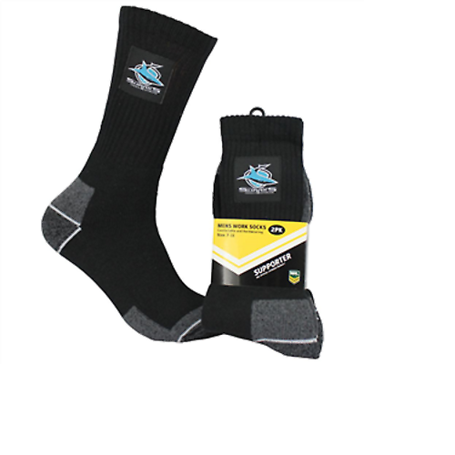 Cronulla Sharks Work Socks 2pk