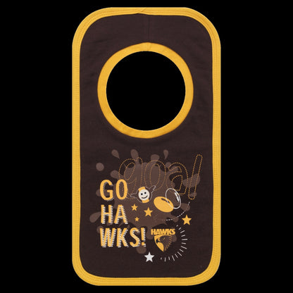 Hawthorn Hawks AFL W22 Babies 2 Pack Bib Set