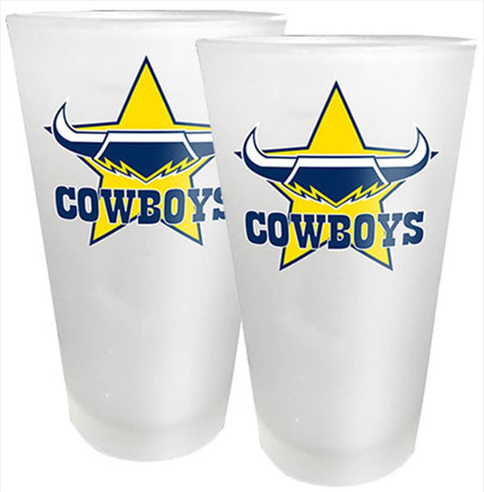 North Queensland Cowboys NRL Conical Glasses Set of 2