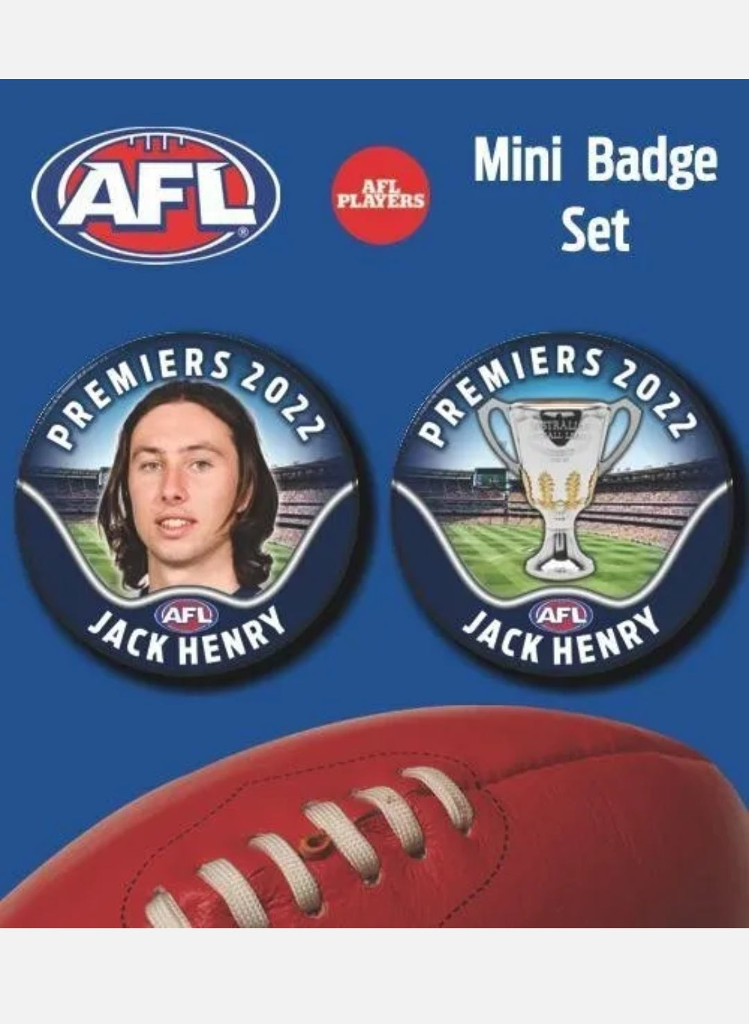 2022 AFL Geelong Premiership Player Badges, Magnet, Coaster - Jack Henry