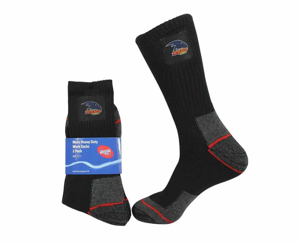 Adelaide Crows Work Socks 2pk