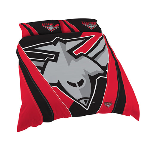Essendon Bombers AFL Logo Quilt Doona Cover Set - Double Size