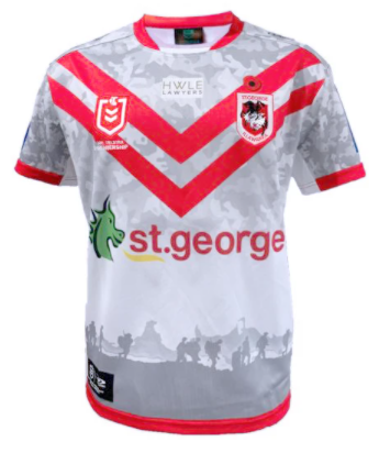 ST George Dragons  2021 NRL Mens Anzac Jersey