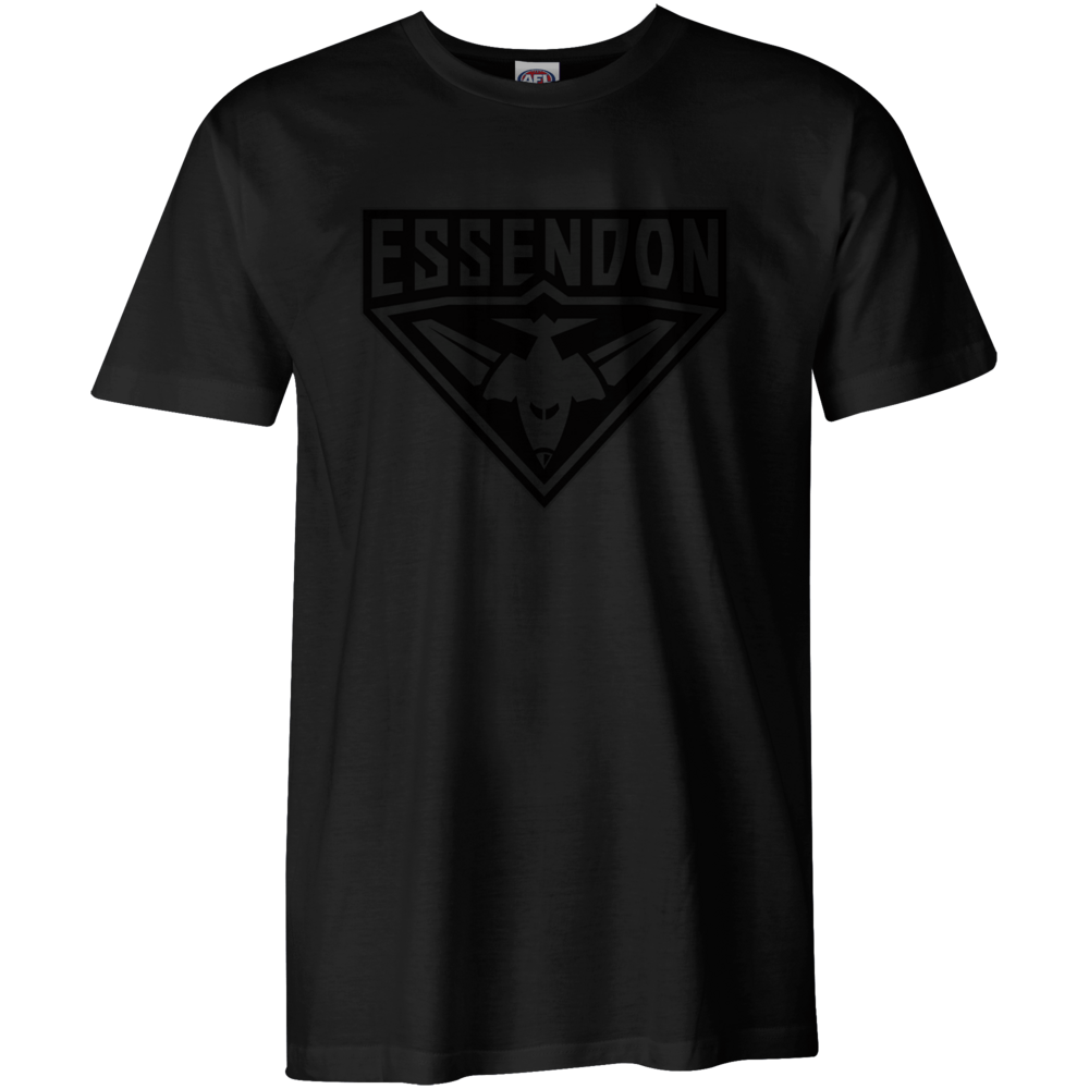 Essendon Mens Stealth Black Tee