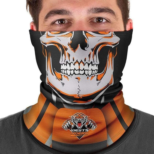SALE SALE SALE             NRL Wests Tigers "Skull-Face" Multi-Purpose Bandana
